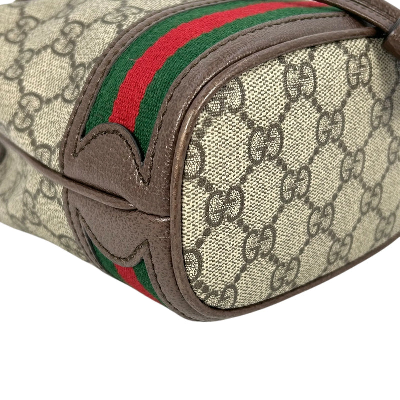 GUCCI オフィディア GGスプリーム キャンバス ミニ バケットバッグ - ブラウン