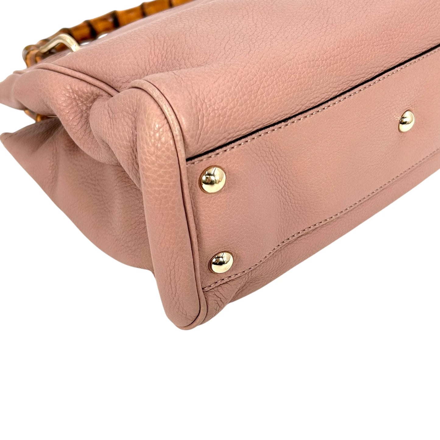 GUCCI Bamboo Leather Handbag/Shoulder Bag - Pink 