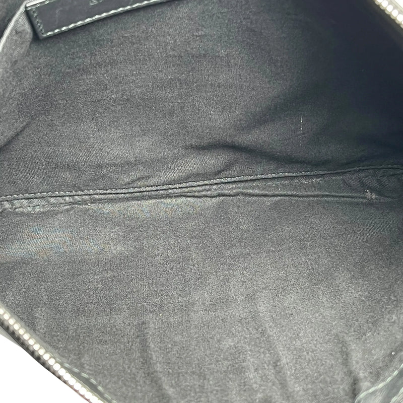 BALENCIAGA Logo Leather Clutch Bag - Black 