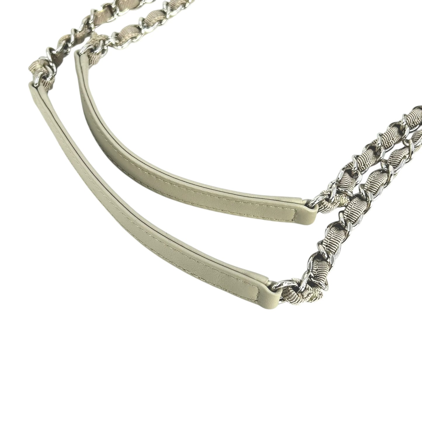 CHANEL Deauville Bowling Canvas Handbag/Shoulder Bag - Beige 