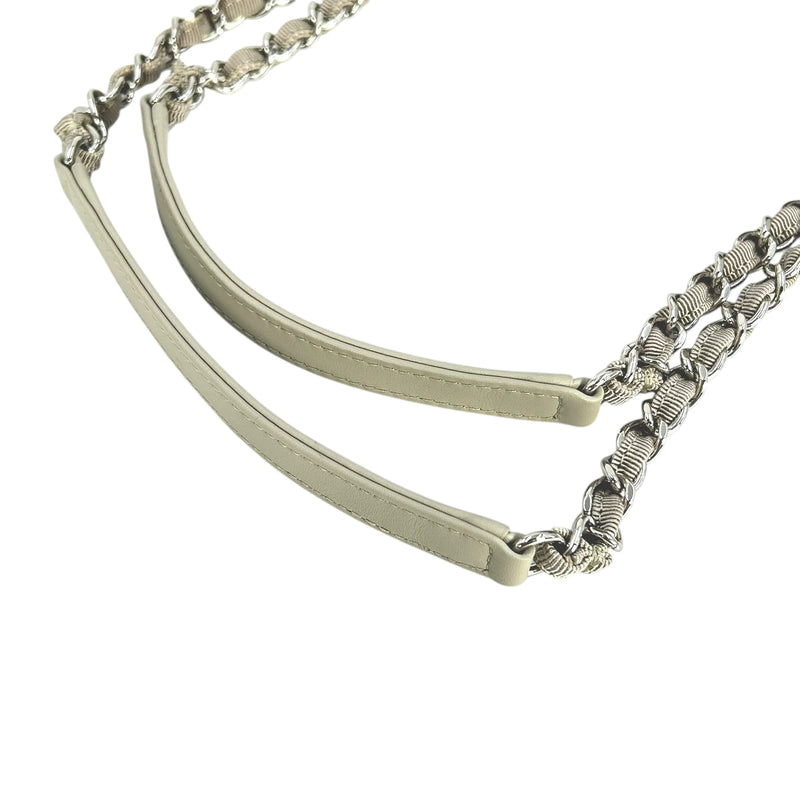 CHANEL Deauville Bowling Canvas Handbag/Shoulder Bag - Beige 