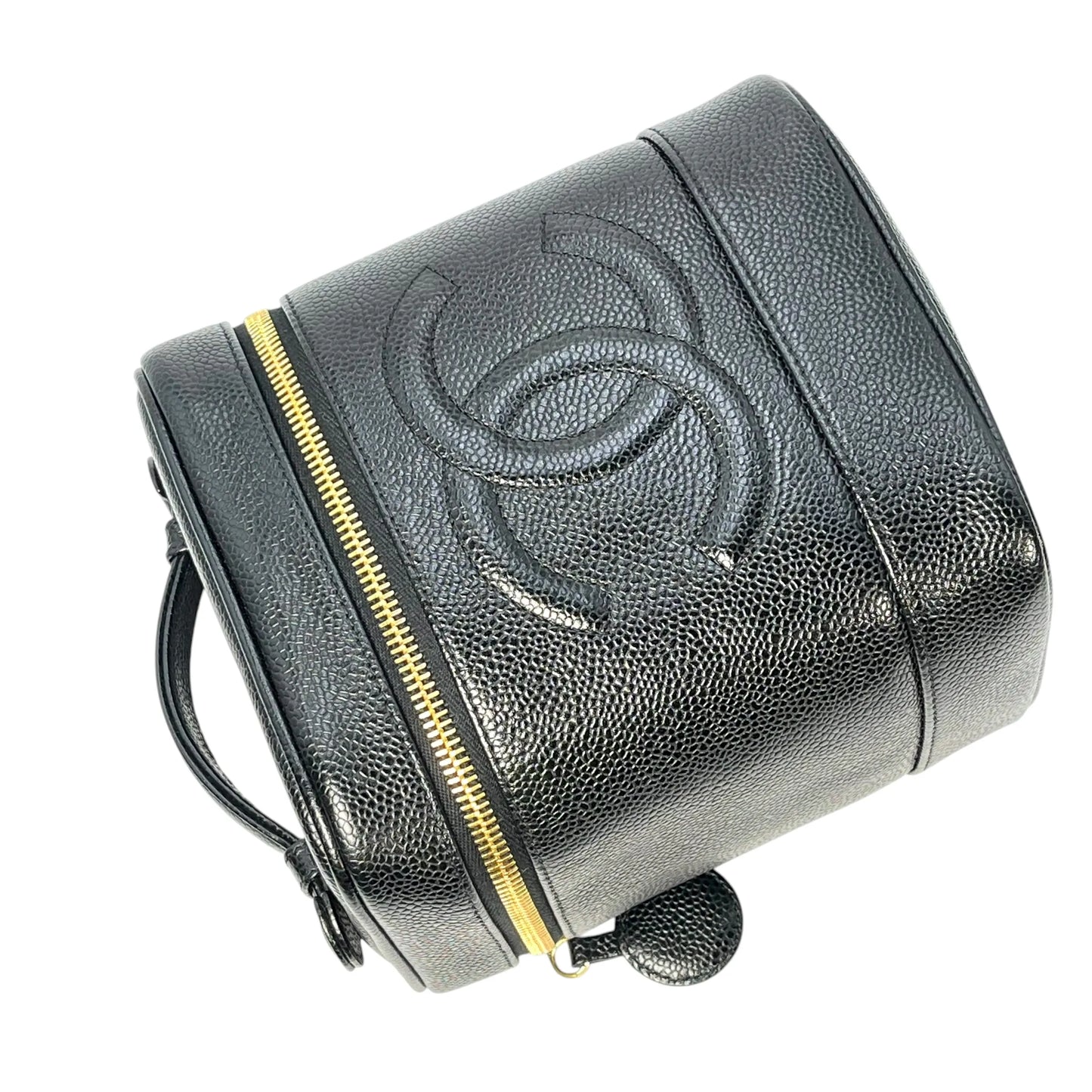 CHANEL キャビアスキン バニティバッグ ハンドバッグ - ブラック