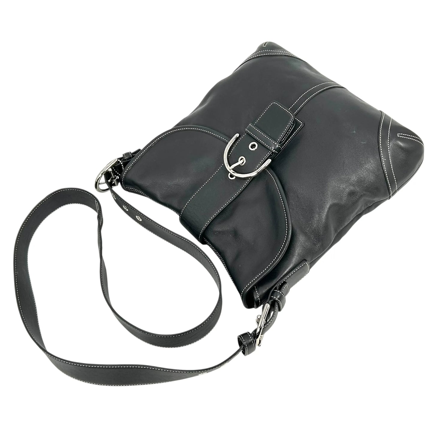 Coach Soho Crossbody Messenger Leather Shoulder Bag - Black 