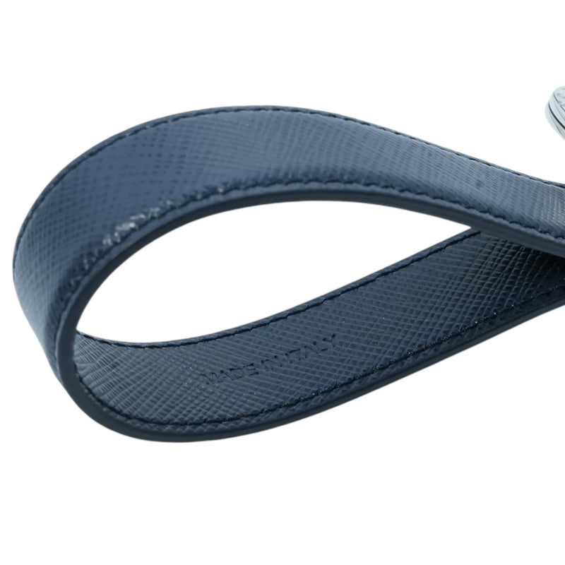 PRADA Robot Leather Keychain Key Holder - Navy 