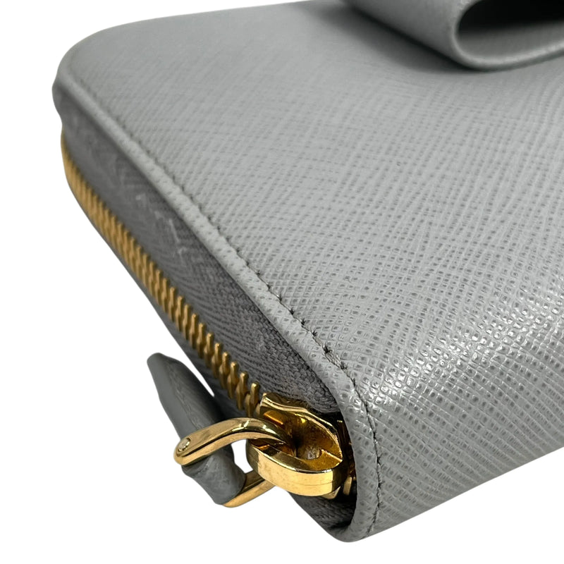 PRADA サフィアーノ リボンモチーフ 長財布 ロングウォレット - グレー