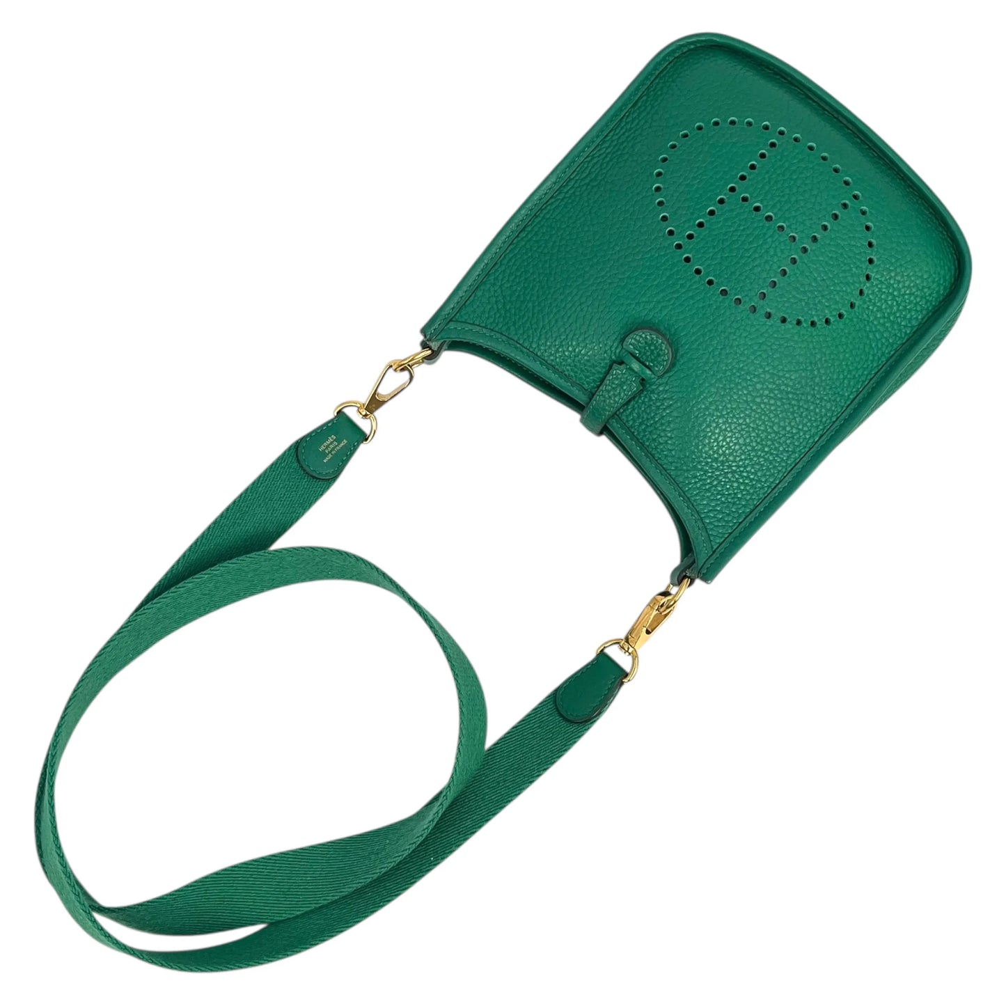 Hermès Evelyn TPM Taurillon Clemence C Stamp (2018) Shoulder Bag - Green 