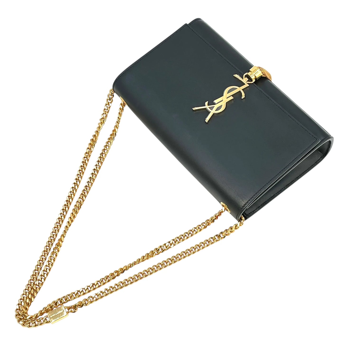 Saint Laurent Kate Tassel Medium Leather Chain Shoulder Bag - Black 