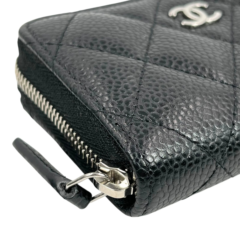 CHANEL マトラッセ キャビアスキン クラシックジップ コインケース - ブラック