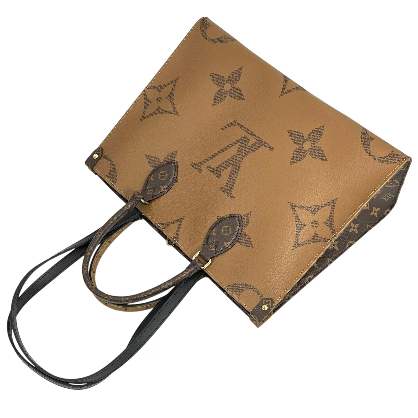 Louis Vuitton On the Go MM Monogram Giant Canvas Tote Bag - Brown