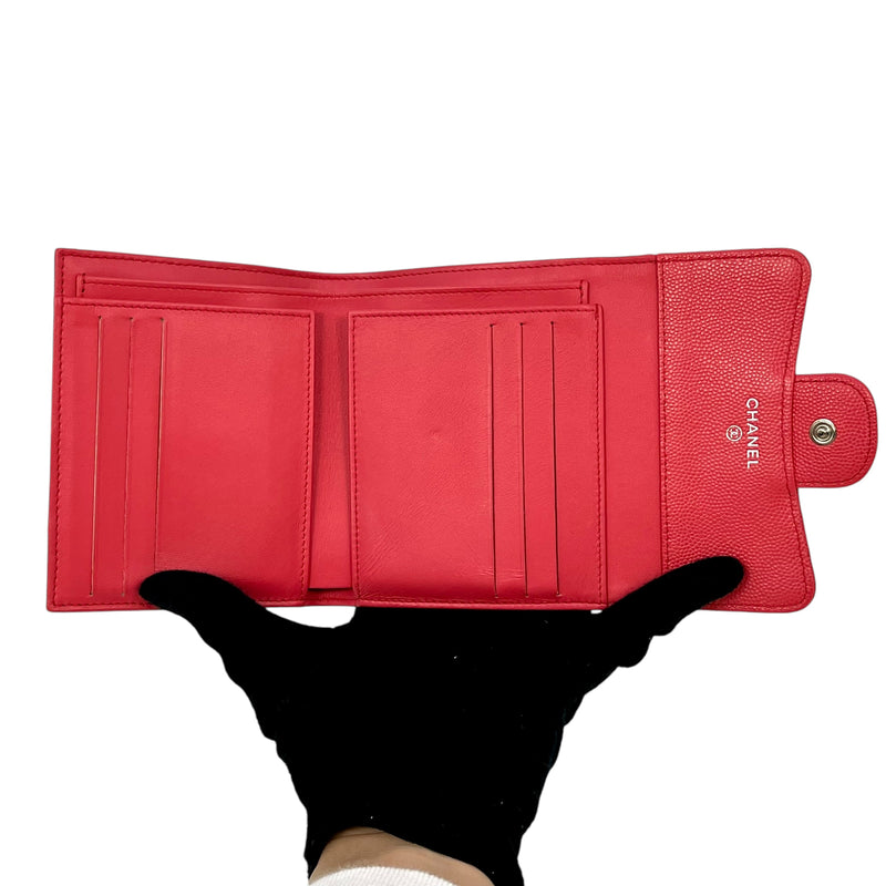 CHANEL マトラッセ キャビアスキン 二つ折り財布 コンパクトウォレット - ピンク