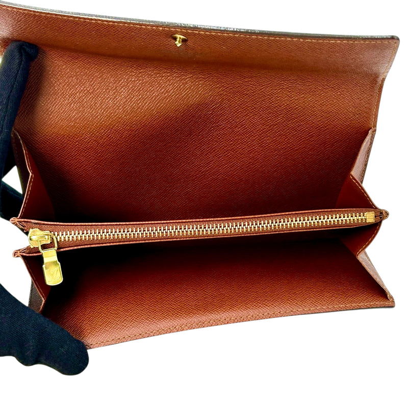 Louis Vuitton モノグラム キャンバス ポルトモネクレディ 長財布 - ブラウン