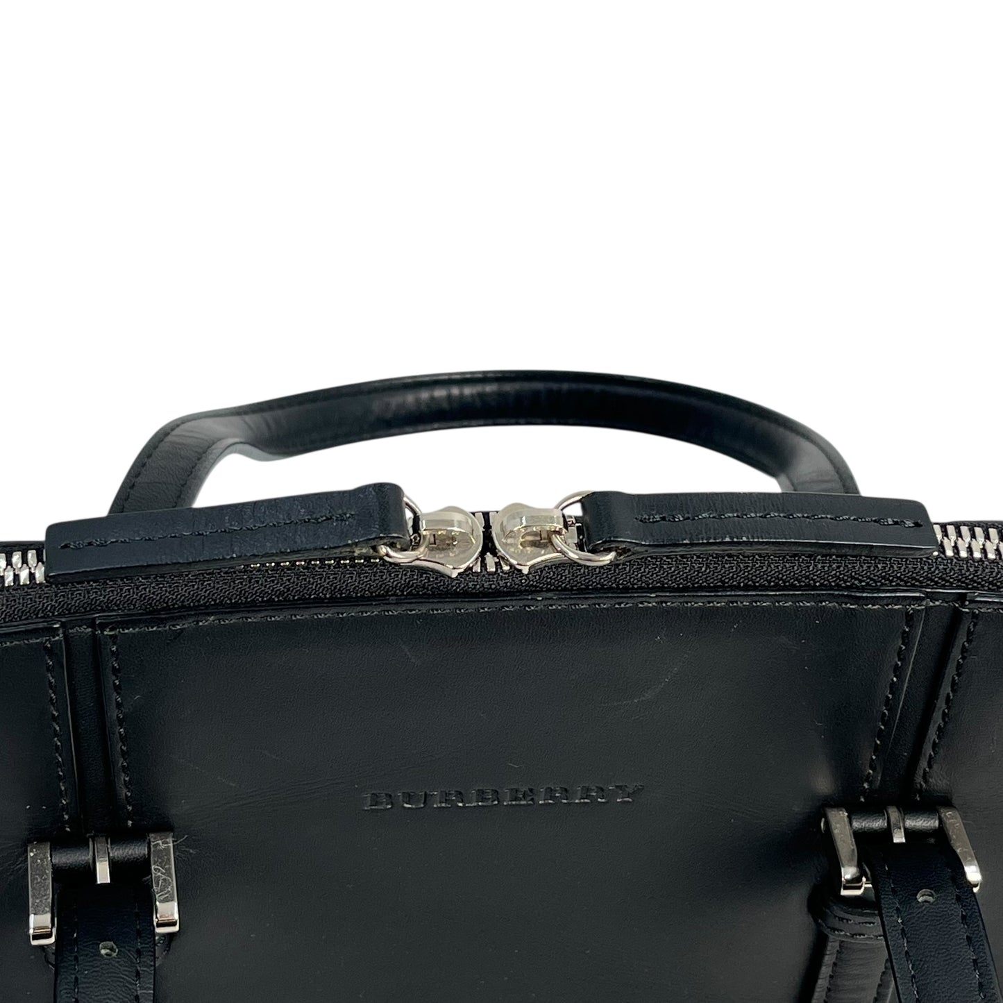 BURBERRY Leather Handbag - Black 