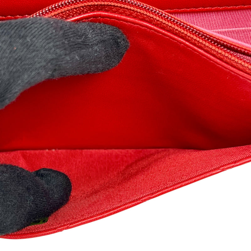 CHANEL Matelasse Chain Wallet Shoulder Bag - Red 