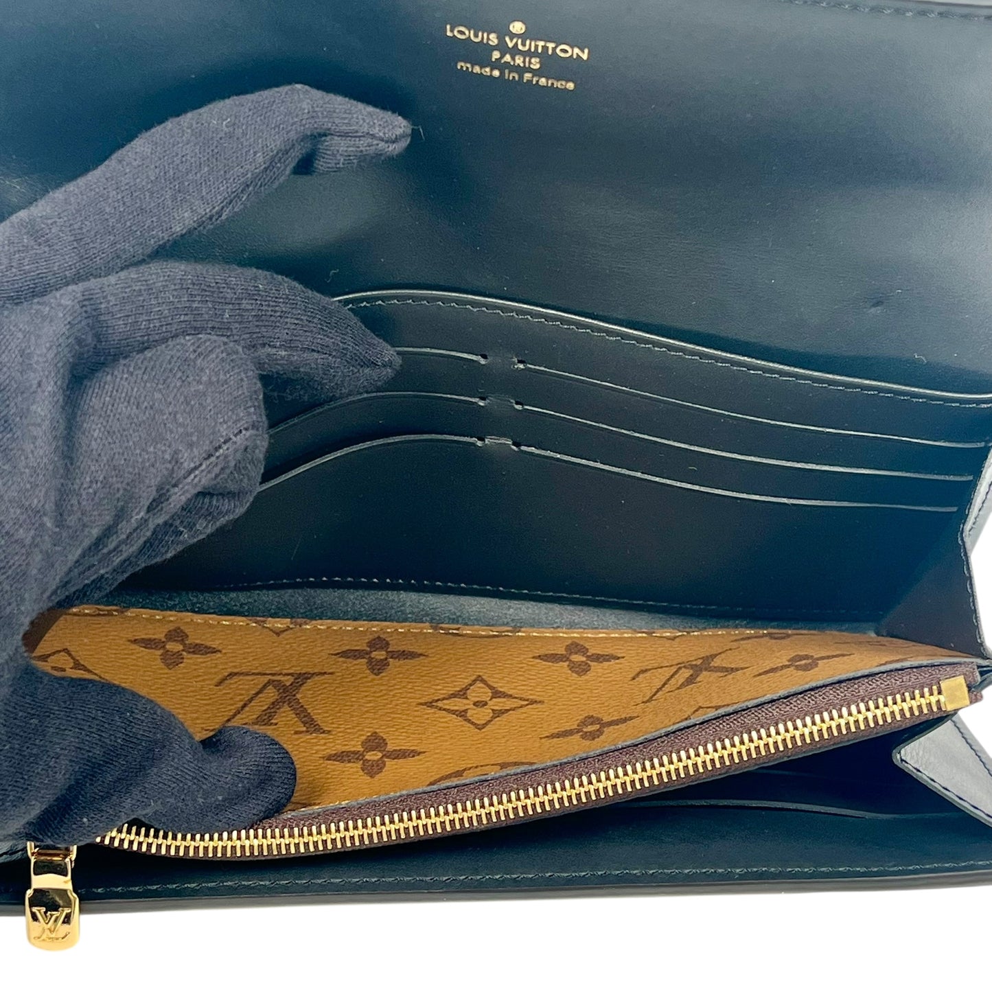 Louis Vuitton Monogram Canvas Reverse Portefeuille Sarah Dauphine Long Wallet - Brown 