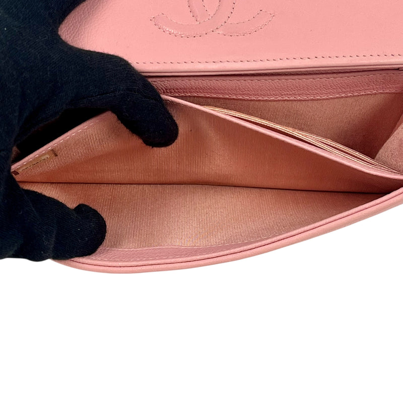CHANEL キャビアスキン 長財布 ロングウォレット - ピンク