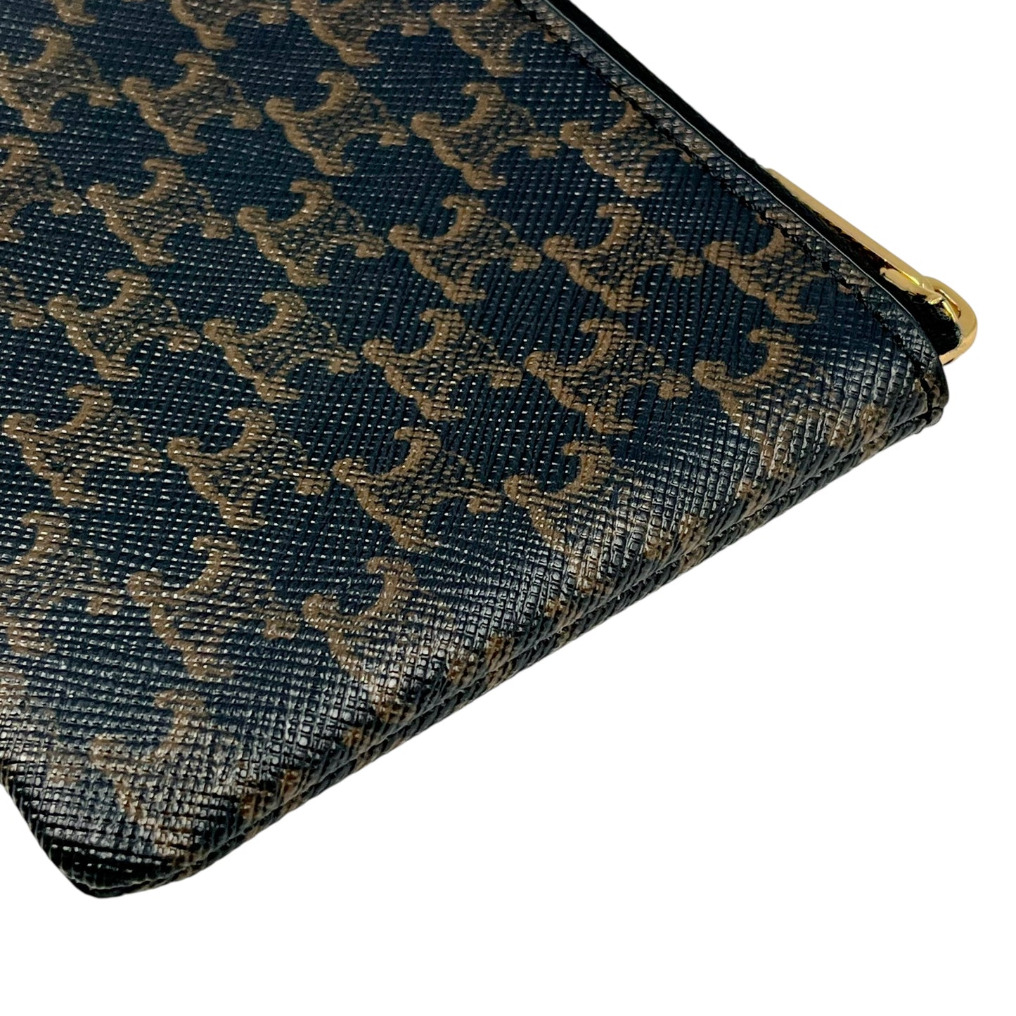 CELINE Triomphe Logo Coin Case &amp; Key Case - Dark Brown 