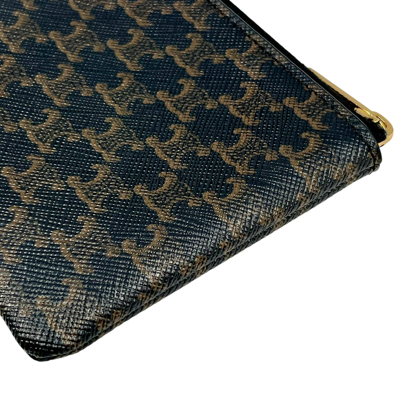 CELINE Triomphe Logo Coin Case &amp; Key Case - Dark Brown 