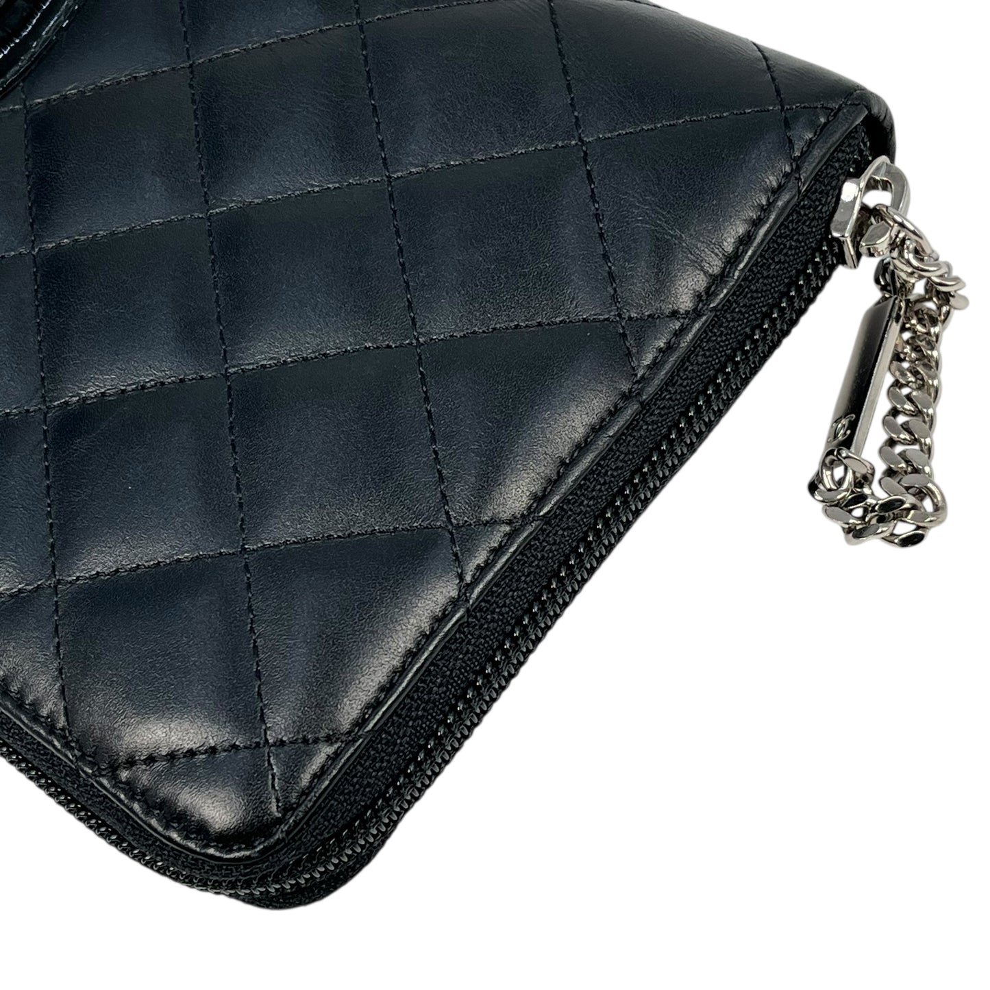 CHANEL Cambon Calfskin Long Wallet - Black 