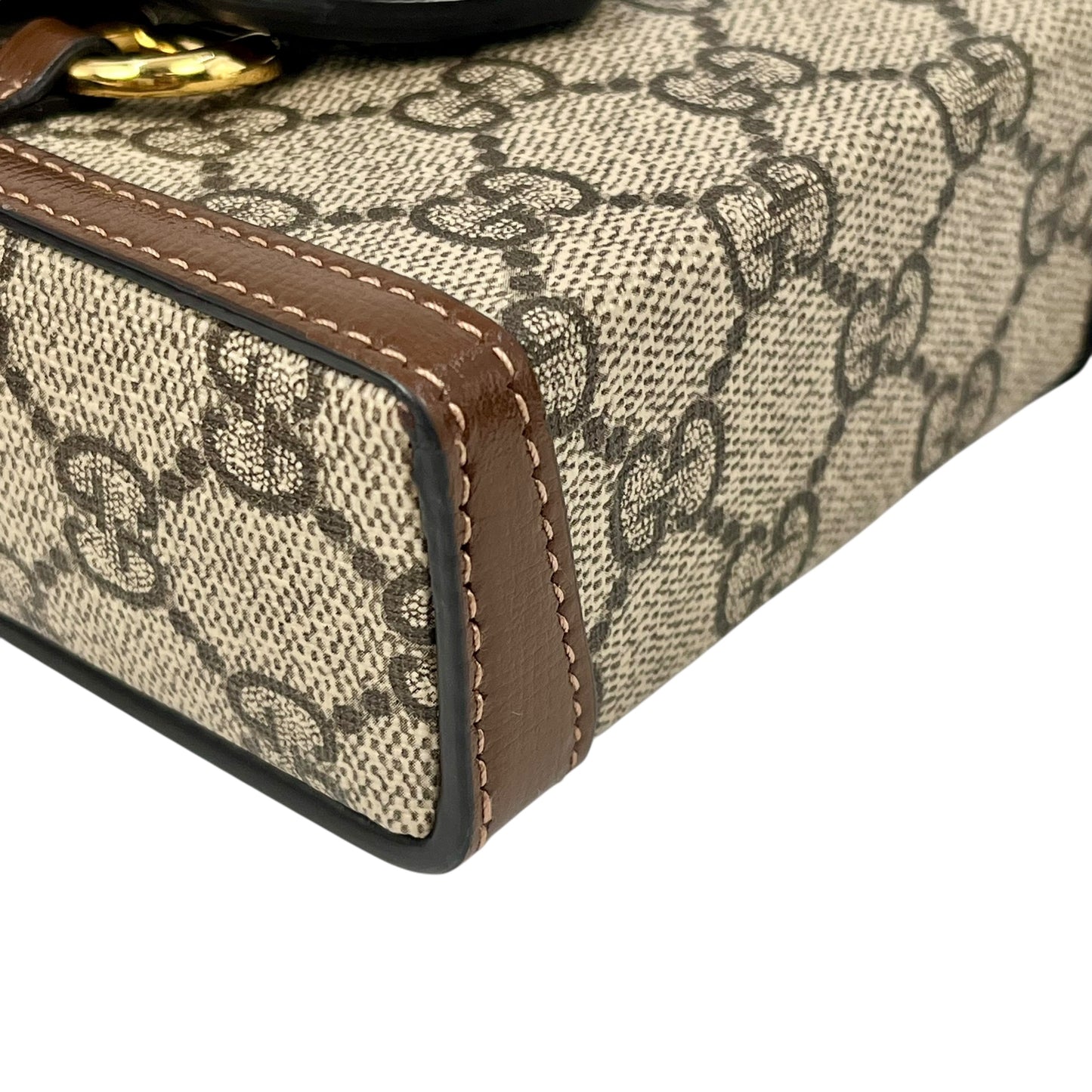 GUCCI GG スプリーム ホースビット 1955 ミニ ショルダーバッグ - ベージュ × ブラウン