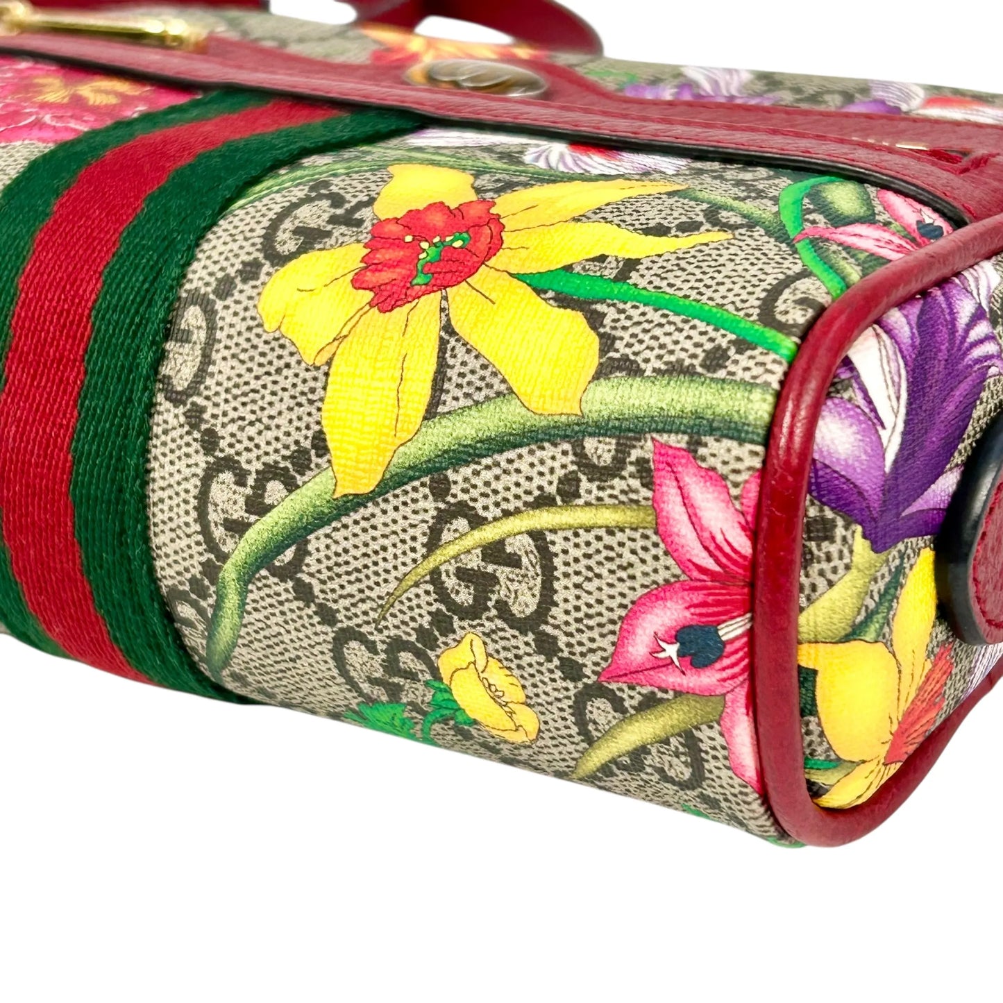GUCCI GG Flora Ophidia Shoulder Bag - Red 