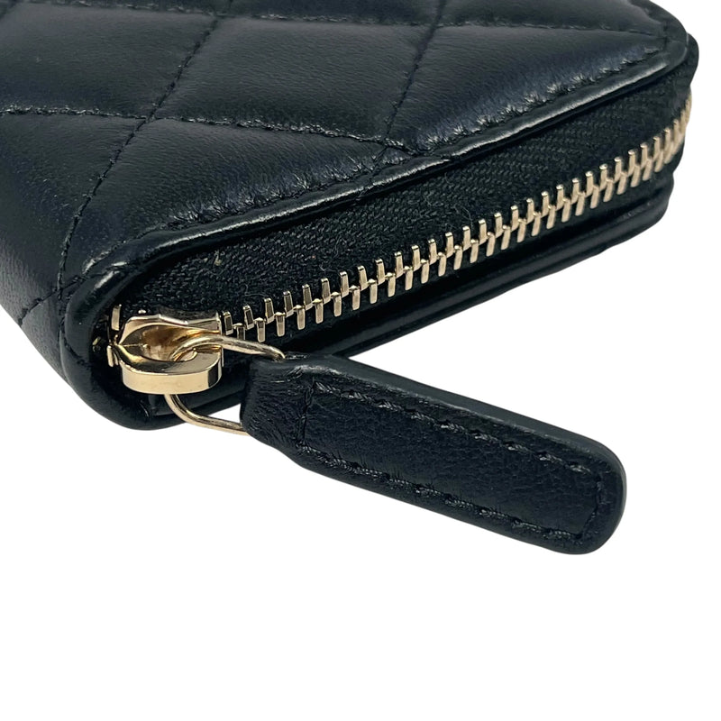 CHANEL Lambskin Coco Mark Bi-fold Compact Wallet - Black 
