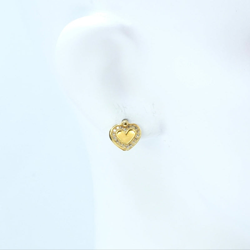 Diamond Heart Earrings - 18KYG - 06796 