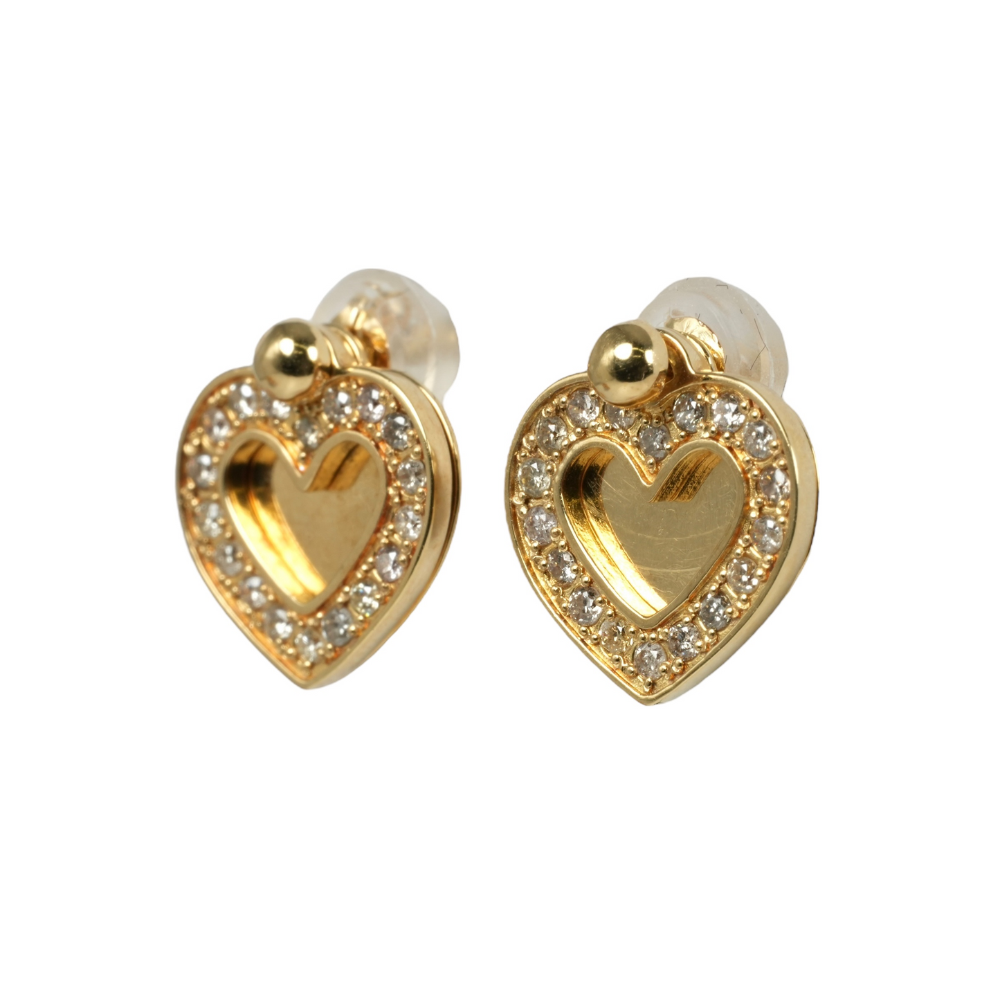 Diamond Heart Earrings - 18KYG - 06797 
