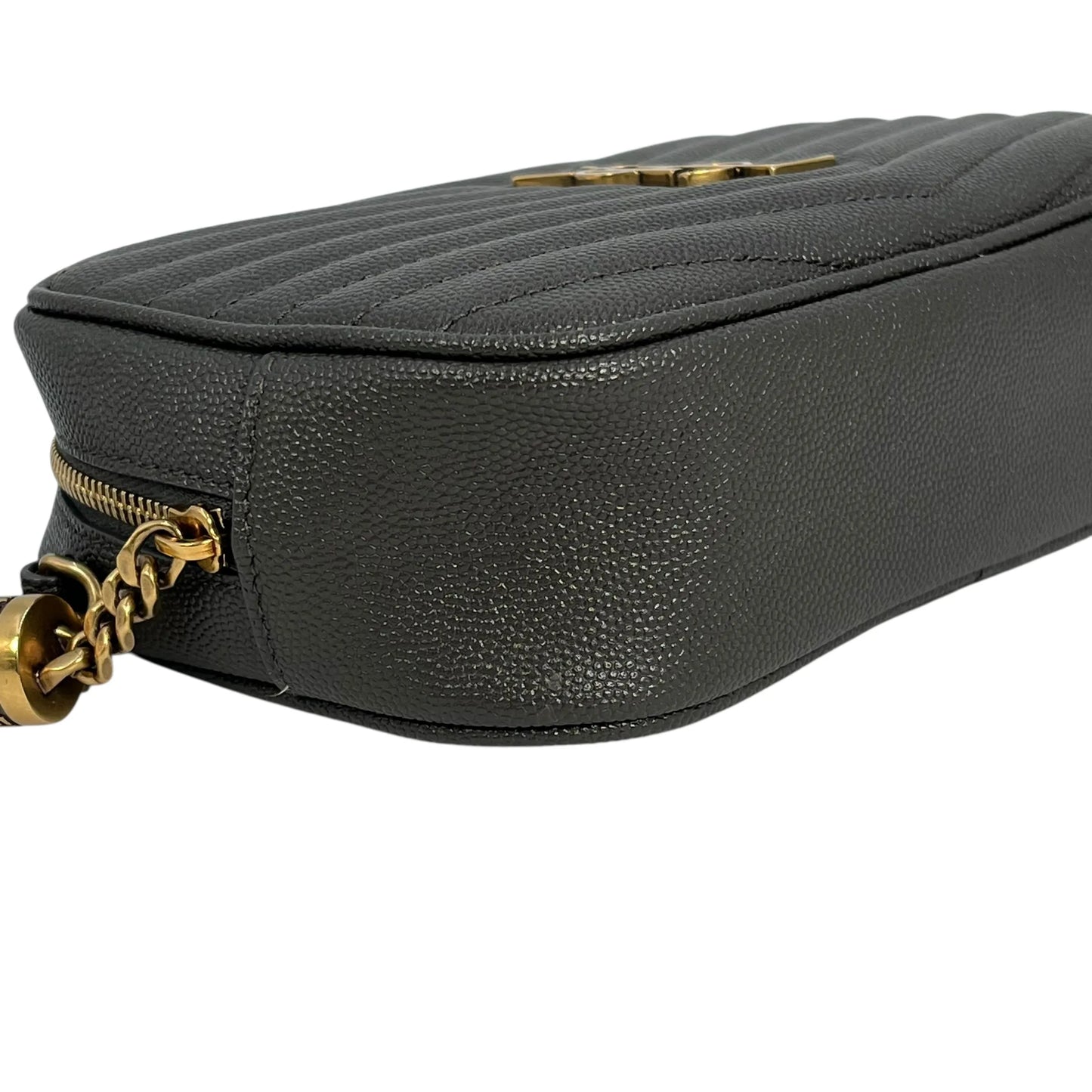 Saint Laurent Lou Mini Shoulder Bag with Chain Wallet - Dark Grey 