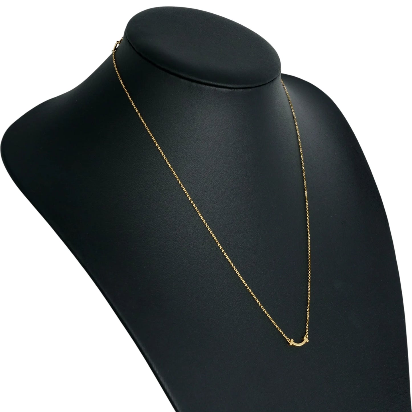 Tiffany & Co ミニ Tスマイル ネックレス - 18KYG