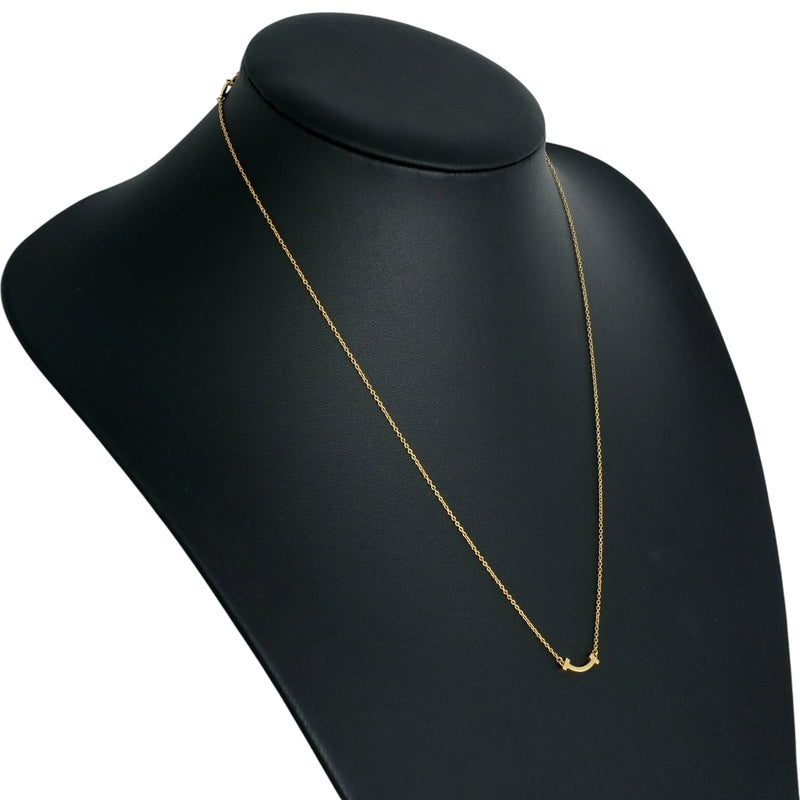 Tiffany & Co ミニ Tスマイル ネックレス - 18KYG