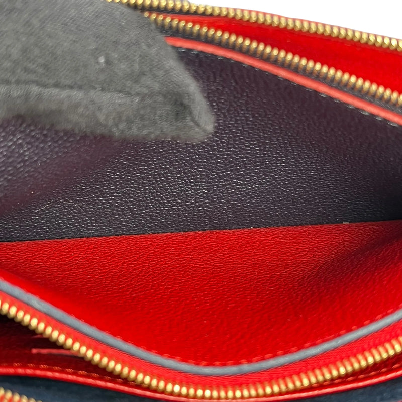 Louis Vuitton ポシェット ダブルジップ モノグラムアンプラント チェーンショルダーバッグ - ネイビー × レッド