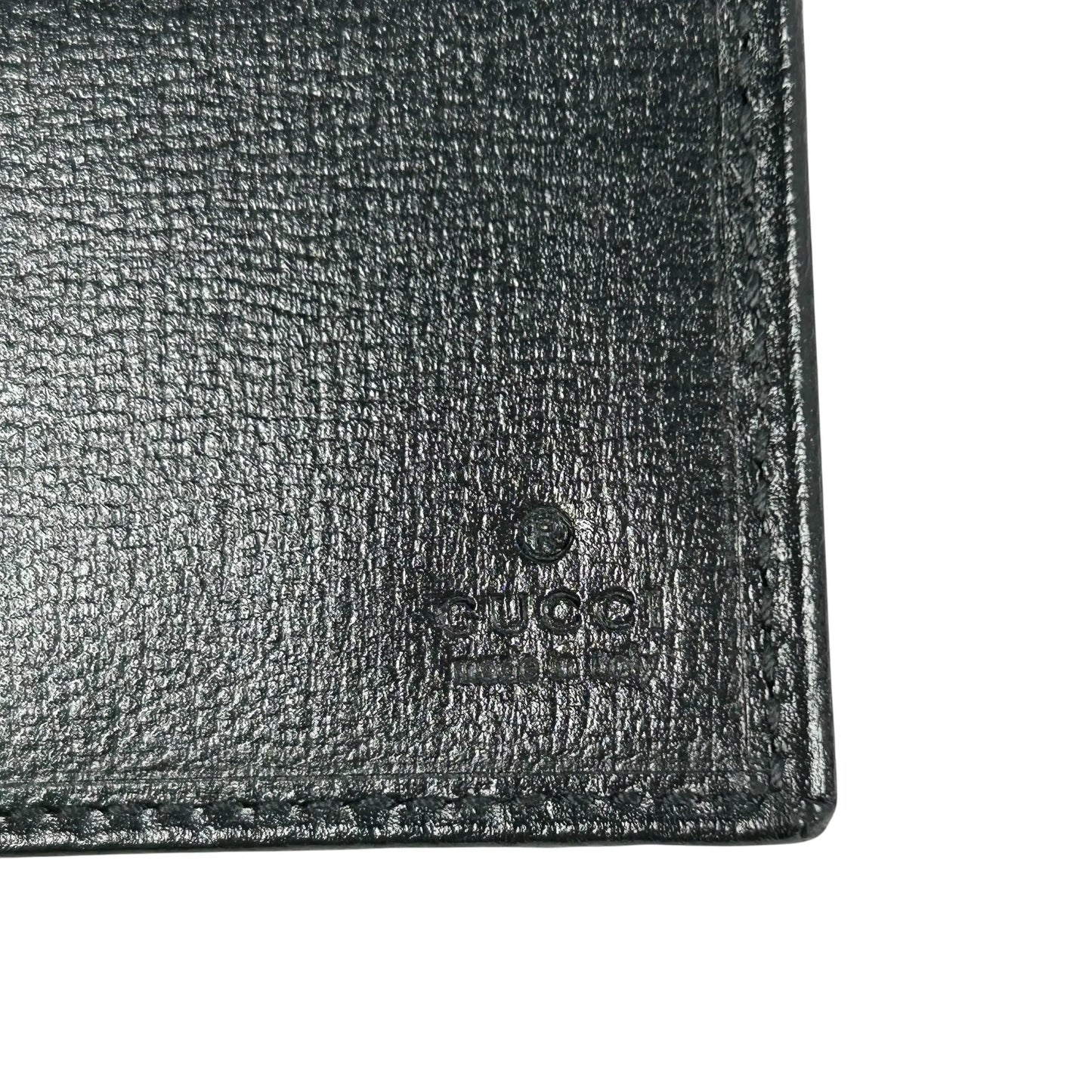 GUCCI Interlocking G GG Supreme Money Clip Compact Wallet - Black 