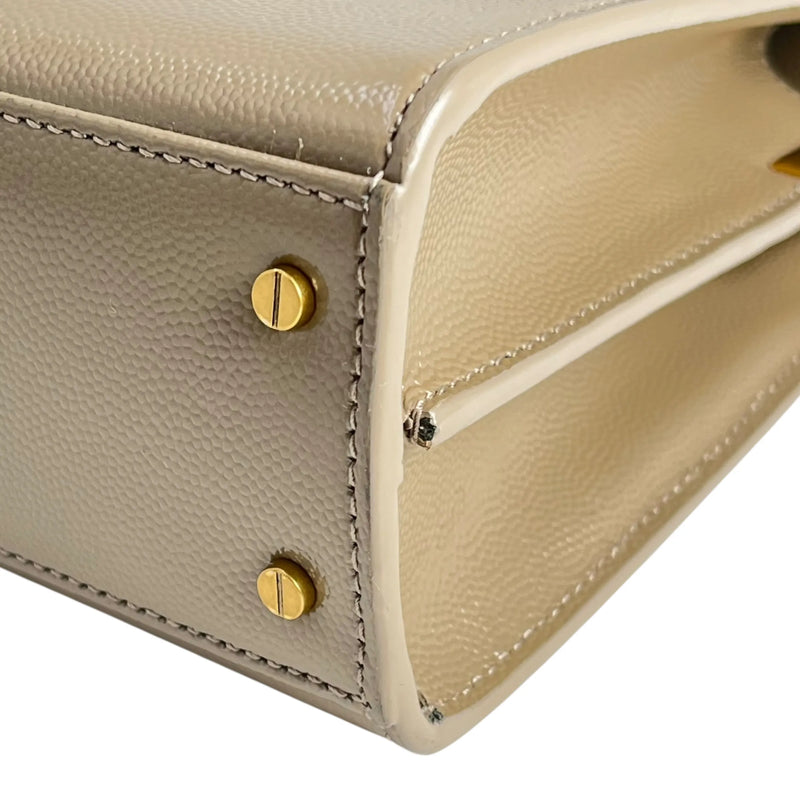 Saint Laurent Cassandra Top Handbag/Shoulder Bag - Beige 