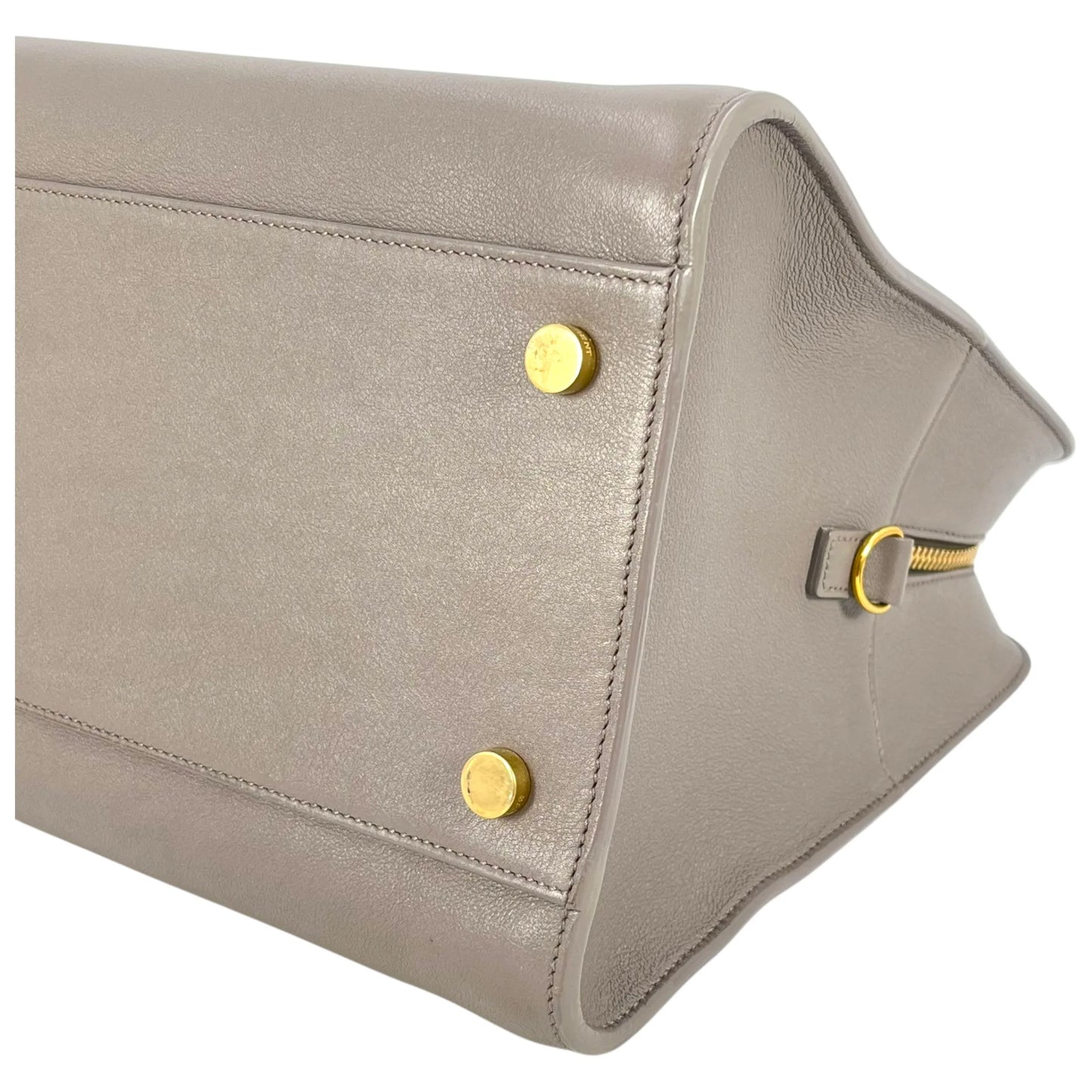 Saint Laurent カバス レザー ハンドバッグ - グレー