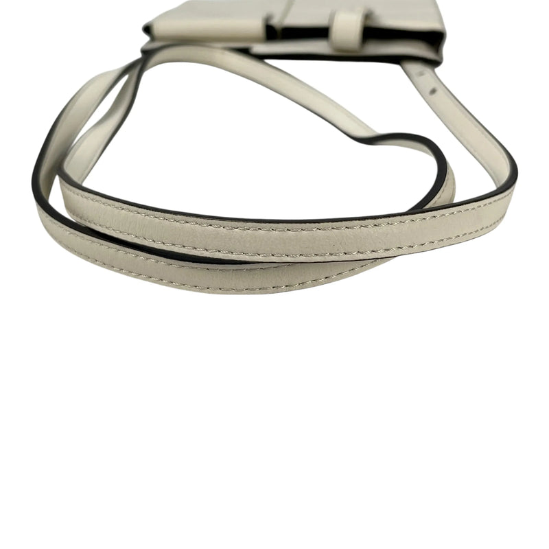 FENDI Leather Phone Case Shoulder Bag - White 