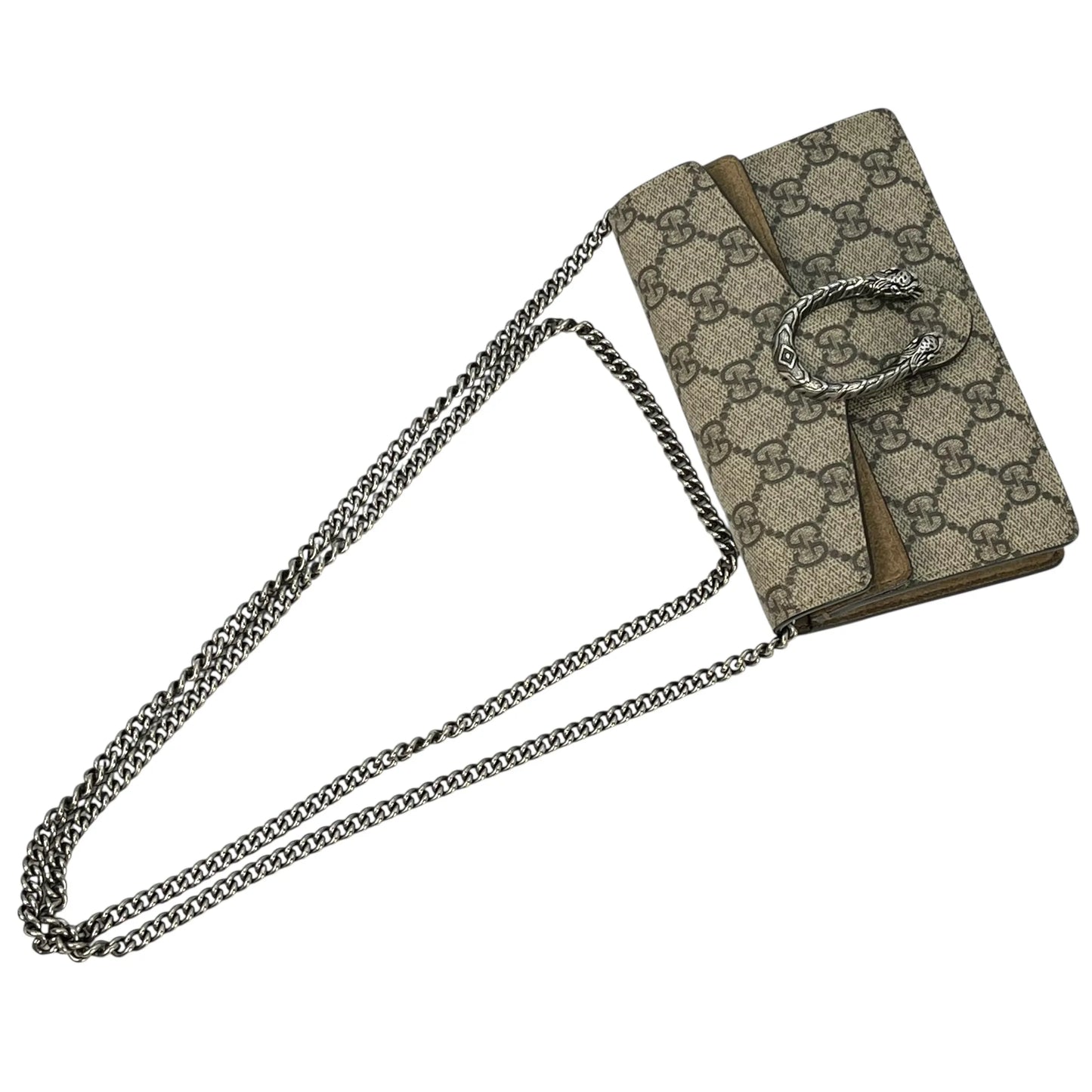 GUCCI Dionysus GG Supreme Mini Shoulder Bag - Beige 