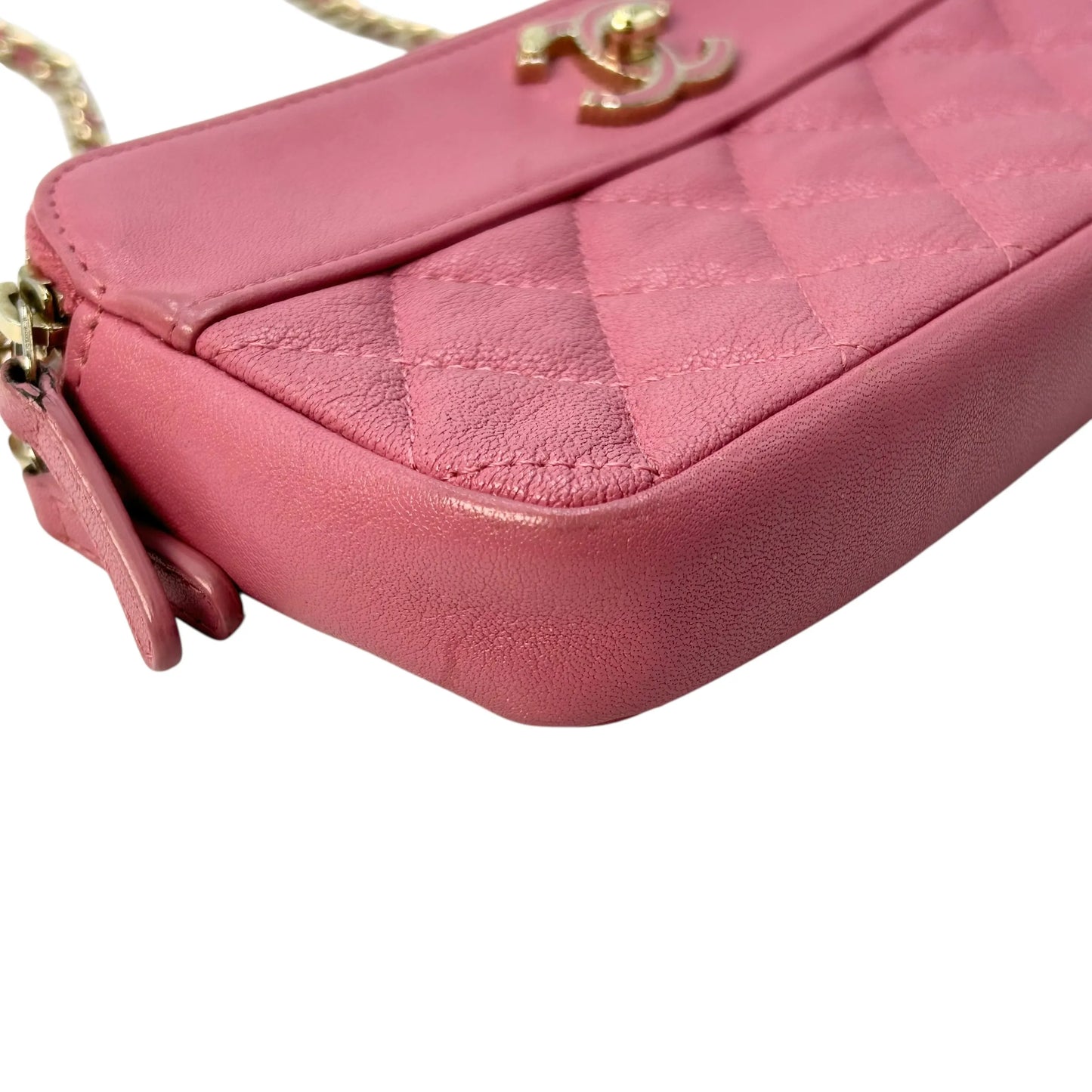 CHANEL Materasse Caviarskin Chain Wallet - Pink - 31343 