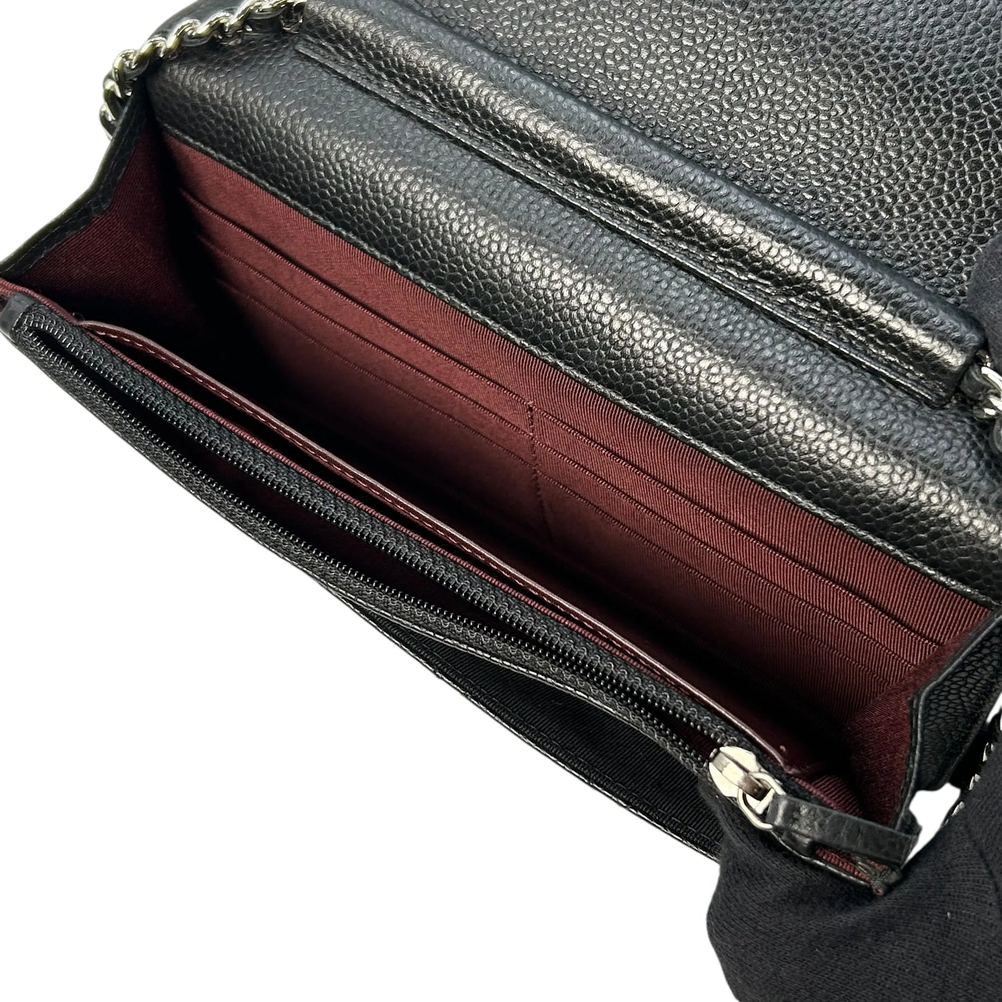 CHANEL マトラッセ キャビアスキン チェーンウォレット - ブラック - 34883