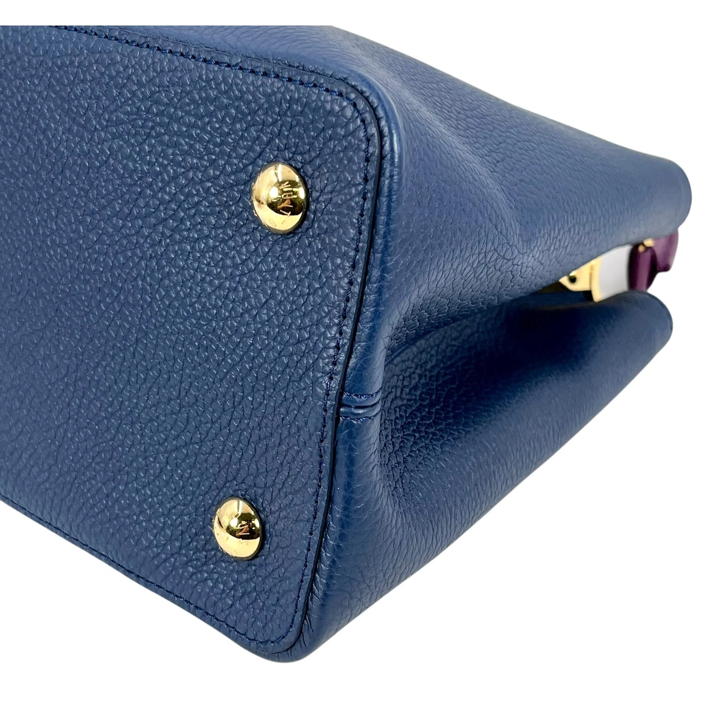 Louis Vuitton Capucines MM Taurillon Leather Handbag - Navy Blue 