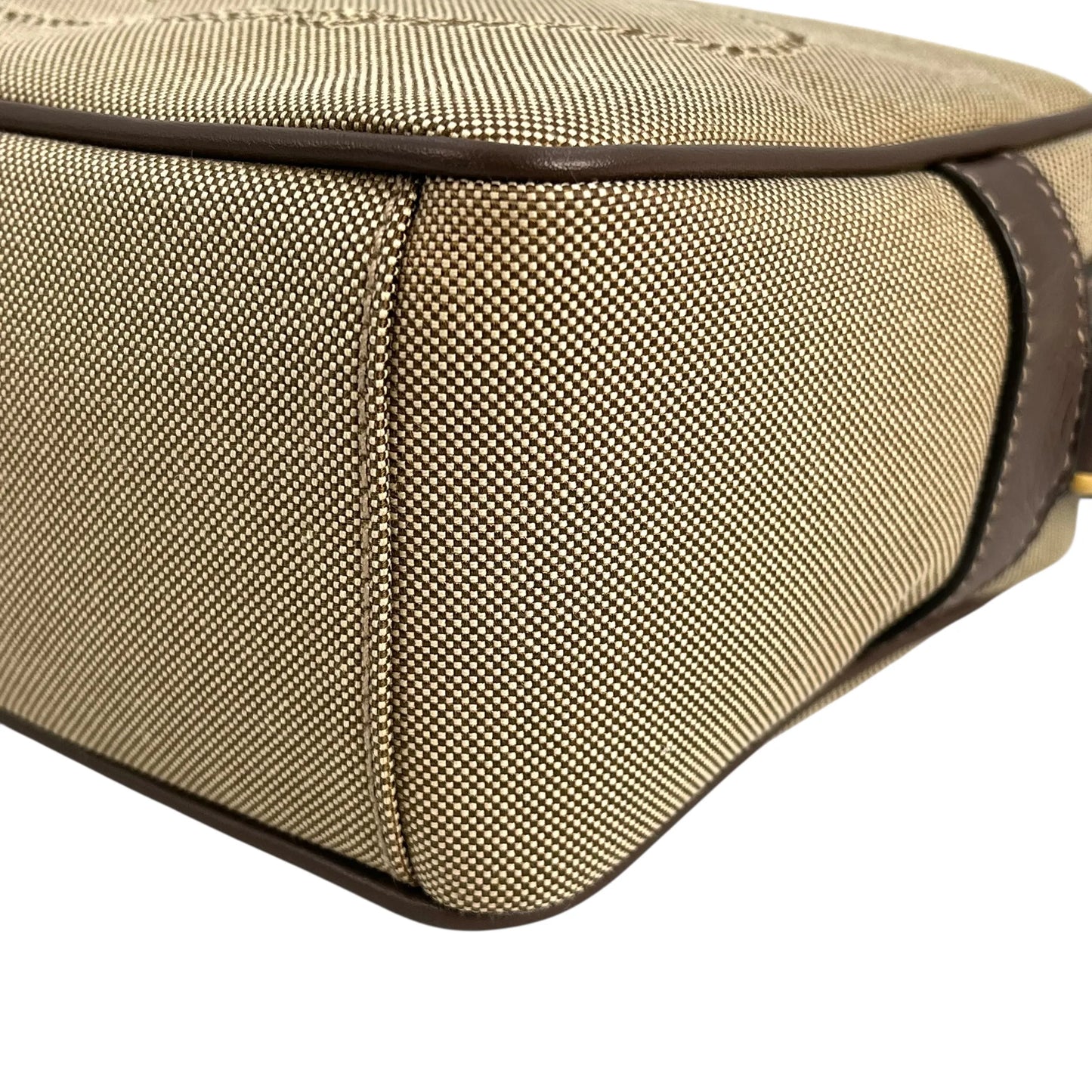 PRADA プラダロゴ ジャカード ショルダーバッグ - ベージュ