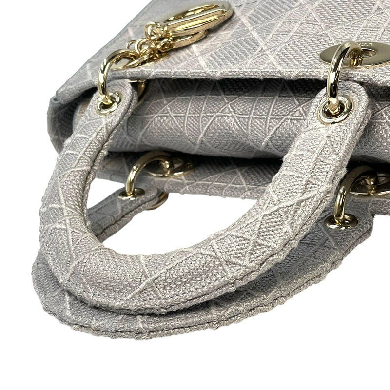 Christian Dior Lady Dior D Lite Hand Bag Shoulder Bag - Gray 