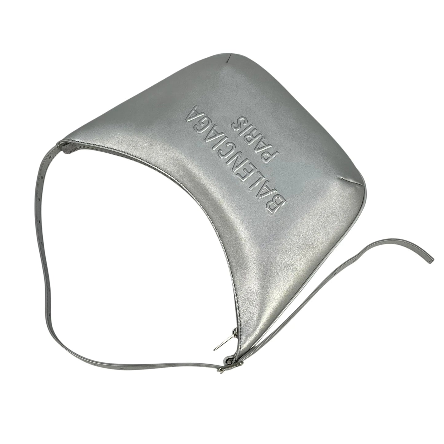 BALENCIAGA Mary Kate Leather Shoulder Bag - Silver 