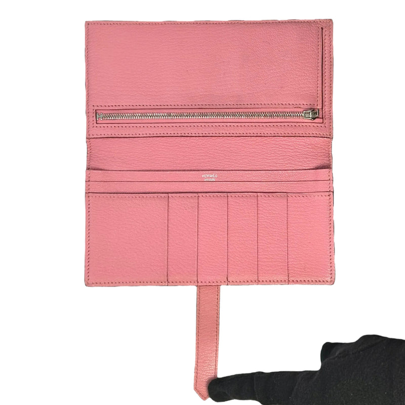 HERMES ベアン スフレ レザー □R刻印(2014年製)  ロングウォレット - ピンク