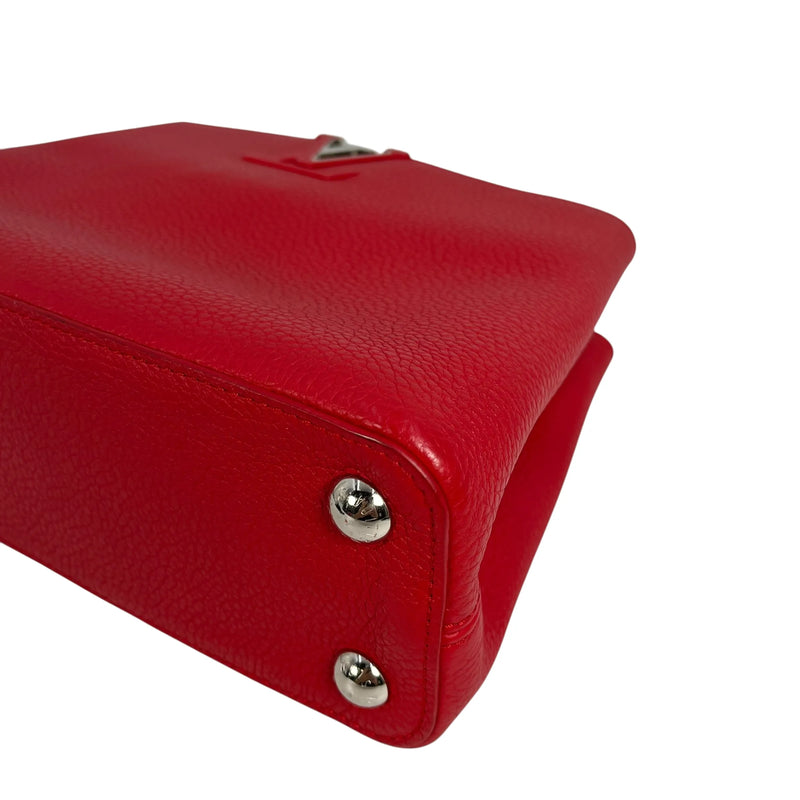 LOUIS VUITTON Capucines BB Leather Handbag/Shoulder Bag - Red 