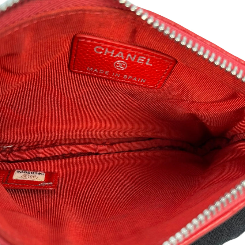 CHANEL マトラッセ キャビアスキン コインケース - レッド