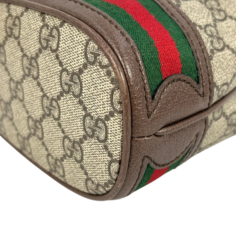 GUCCI オフィディア GGスプリーム キャンバス ミニ バケットバッグ - ブラウン