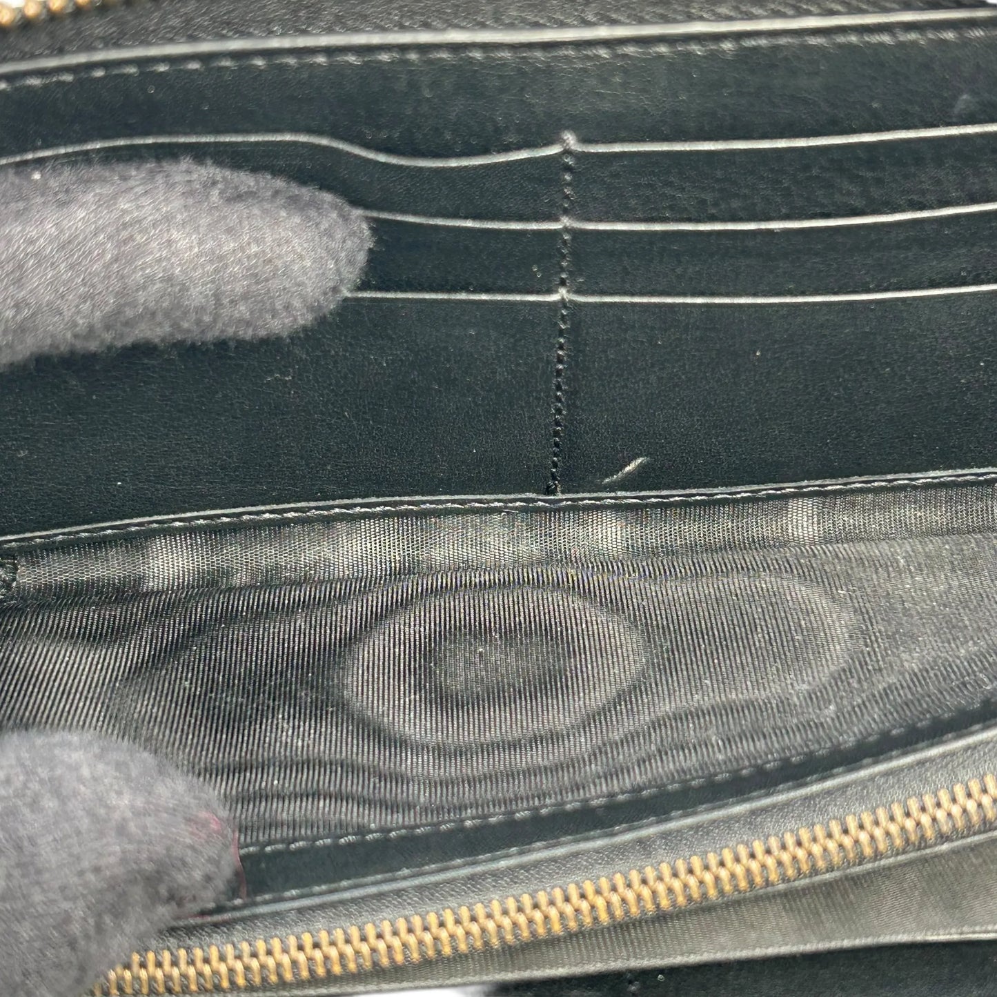 GUUCI Bamboo Round Zip Long Wallet - Beige x Brown 