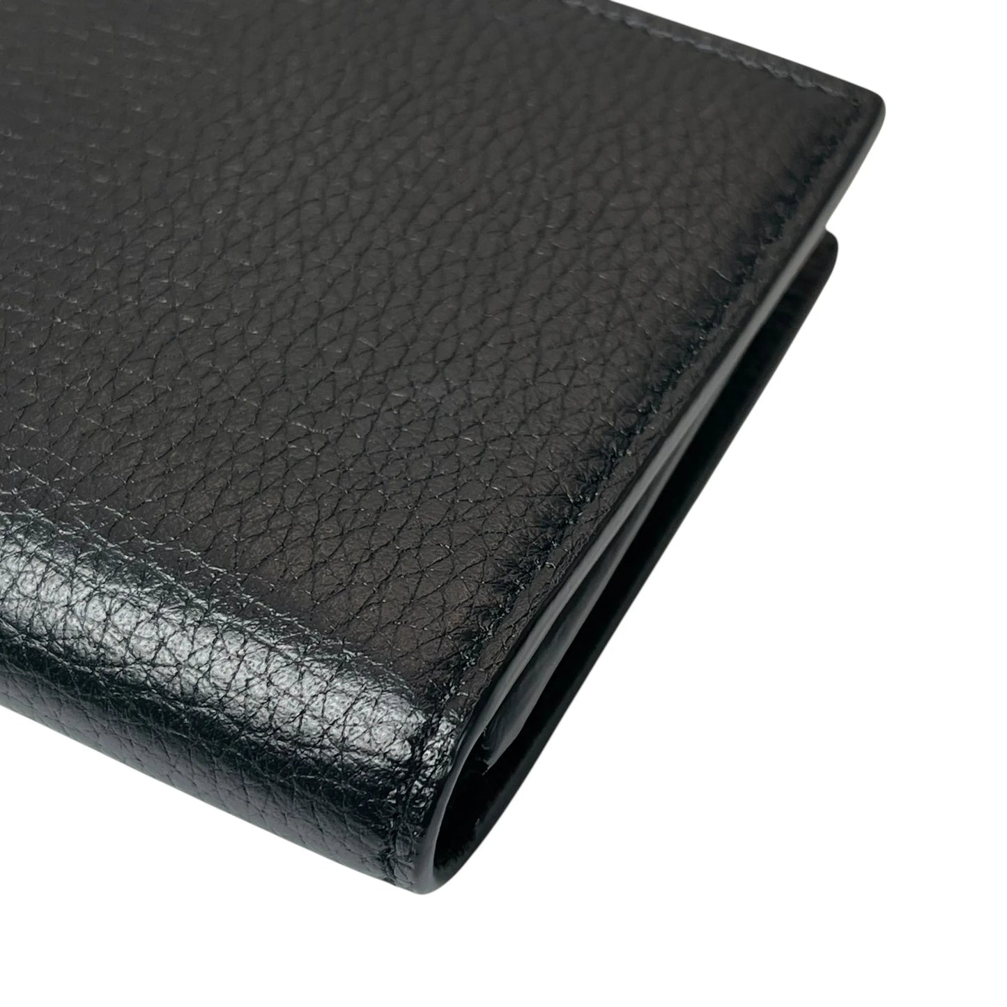 SAINT LAURENT Leather Card Case - Black 