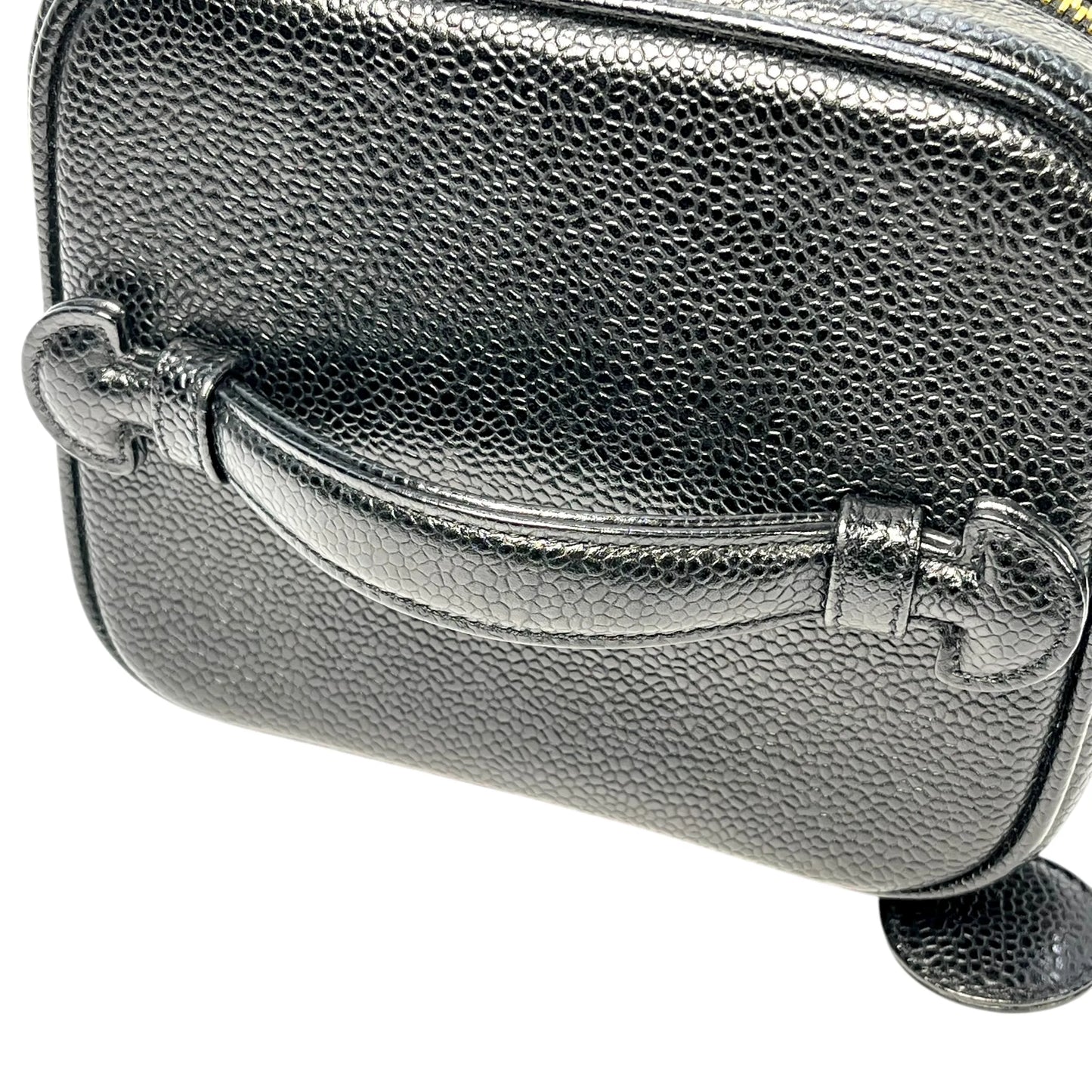 CHANEL キャビアスキン バニティバッグ ハンドバッグ - ブラック