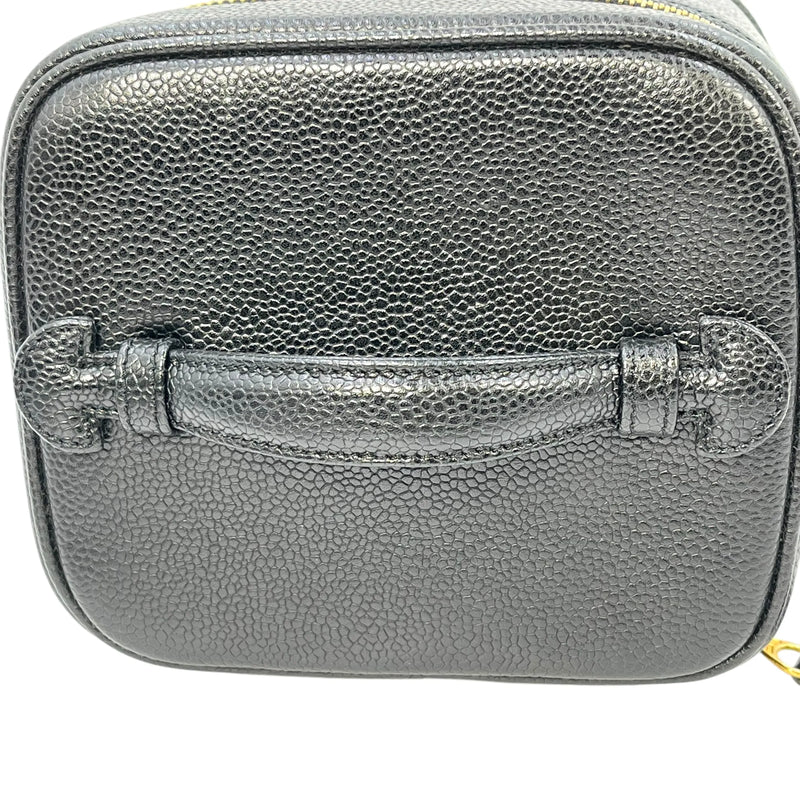 CHANEL Coco Mark Caviar Skin Vanity Bag Mini Bag - Black 